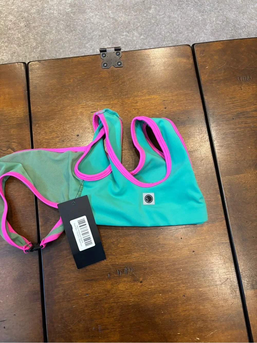 Kids Green sports bra with Pink Trim by FIVE the label NWT